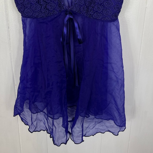 Frederick’s Of Hollywood Purple Sheer Babydoll Cami Sz M - Picture 4 of 10